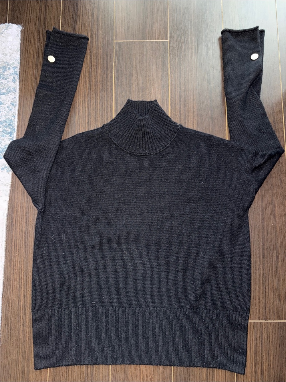 Autumn Cashmere Black Turtleneck Sweater,